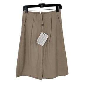 Gentry Portofino 100% Lambskin Leather A-Line Skirt Brown Size 40